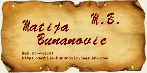 Matija Bunanović vizit kartica